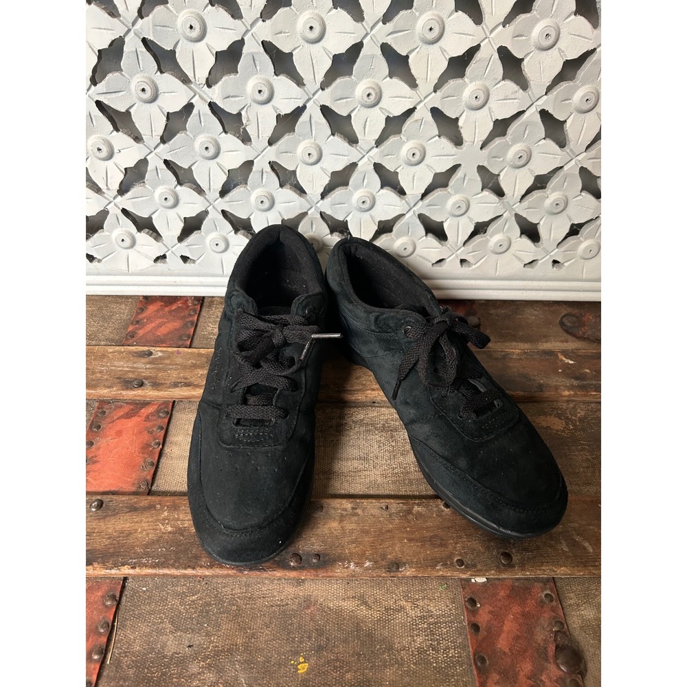 Propet Walker Womens 9N Black Suede Leather Walking Shoes Sneakers